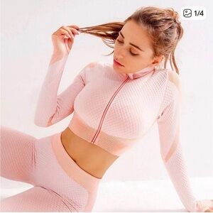 Blush Pink Textured 3-Piece Active Set
